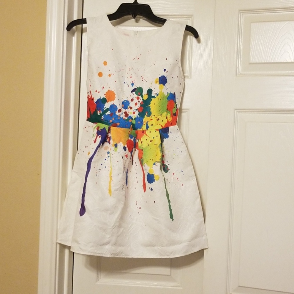 Splatter paint flare dress